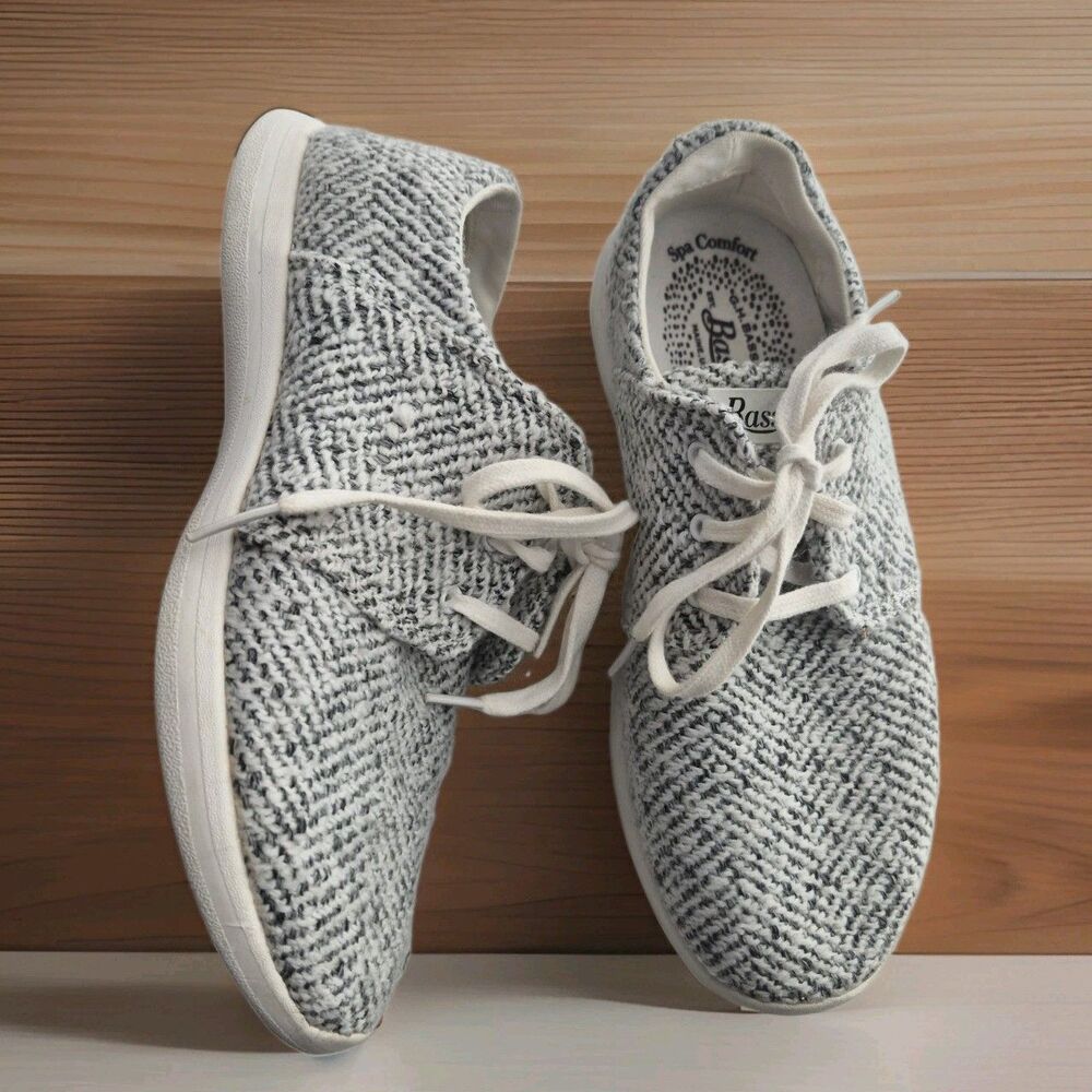 GH Bass & Co. Shelby Spa Comfort Knit Sneakers Tweed Black White Oxford Low Top